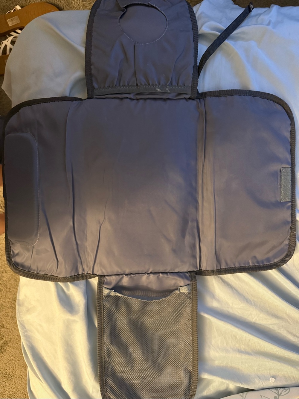 Kids Travel/Car Seat Protector in Dark Blue/Grey - Universal